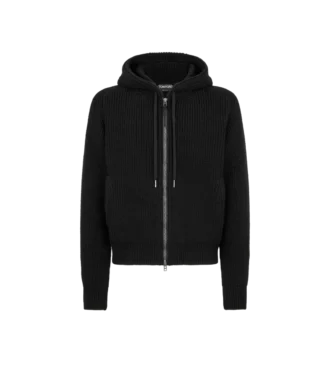 Merino Half Cardigan Stitch Hoodie