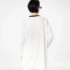 Merino Pique Mid-Length Open Cardigan with Satin Trims