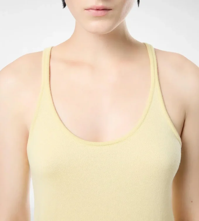 Merino Pique Sleeveless Short Tank Dress