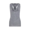 Merino Wool Rib Knit Cowl Collar Tank Top