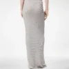 Micro Sequins Embellished Rib Long Skirt Micro Sequins Embellished Rib Long Skirt