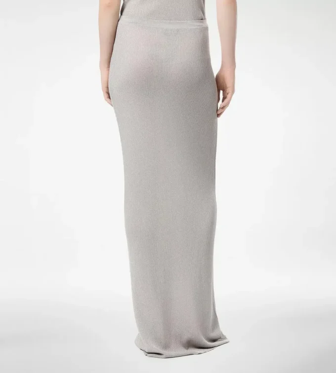 Micro Sequins Embellished Rib Long Skirt Micro Sequins Embellished Rib Long Skirt