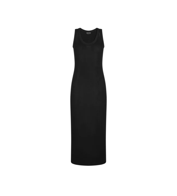 Micro Sequins Embellished Rib Mid-Length Tank Dress Micro Sequins Embellished Rib Mid-Length Tank Dress
