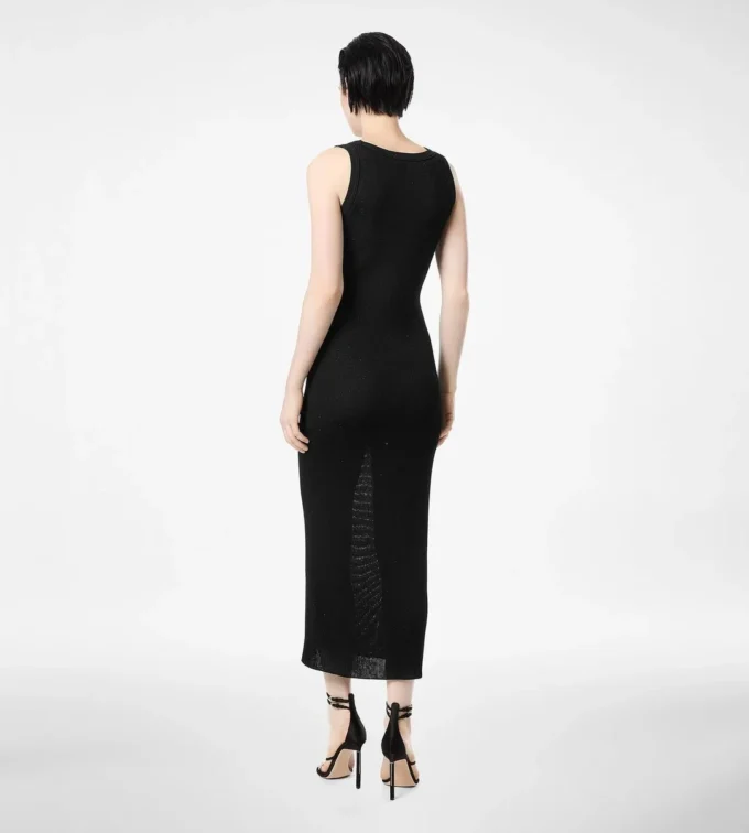 Micro Sequins Embellished Rib Mid-Length Tank Dress Micro Sequins Embellished Rib Mid-Length Tank Dress