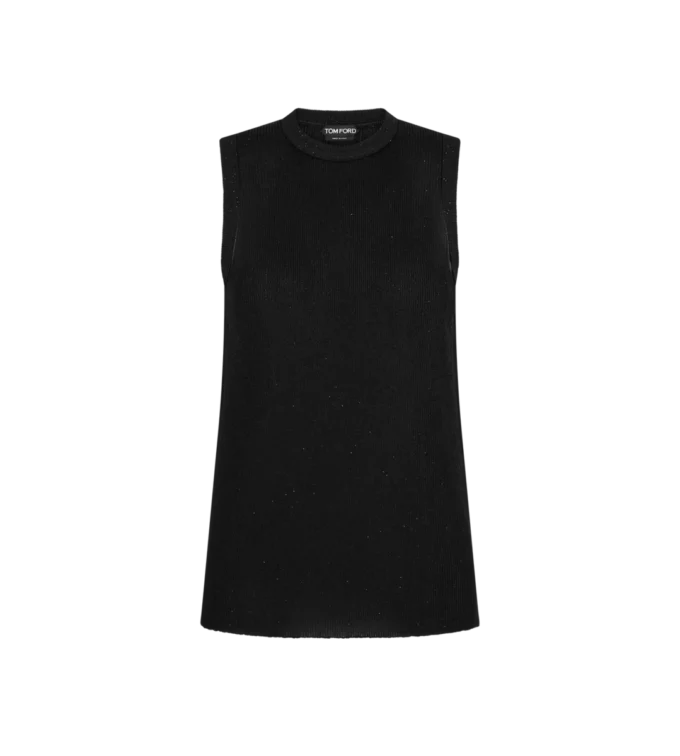 Micro Sequins Embellished Rib Relaxed Tank