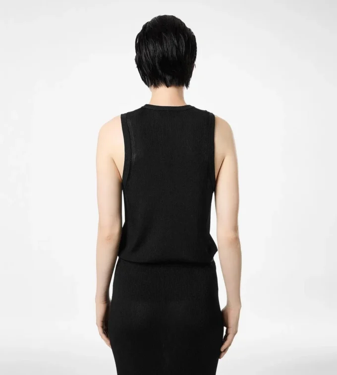 Micro Sequins Embellished Rib Relaxed Tank