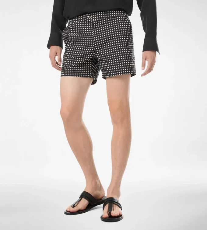 Mid Dot Print Nylon Swim Short