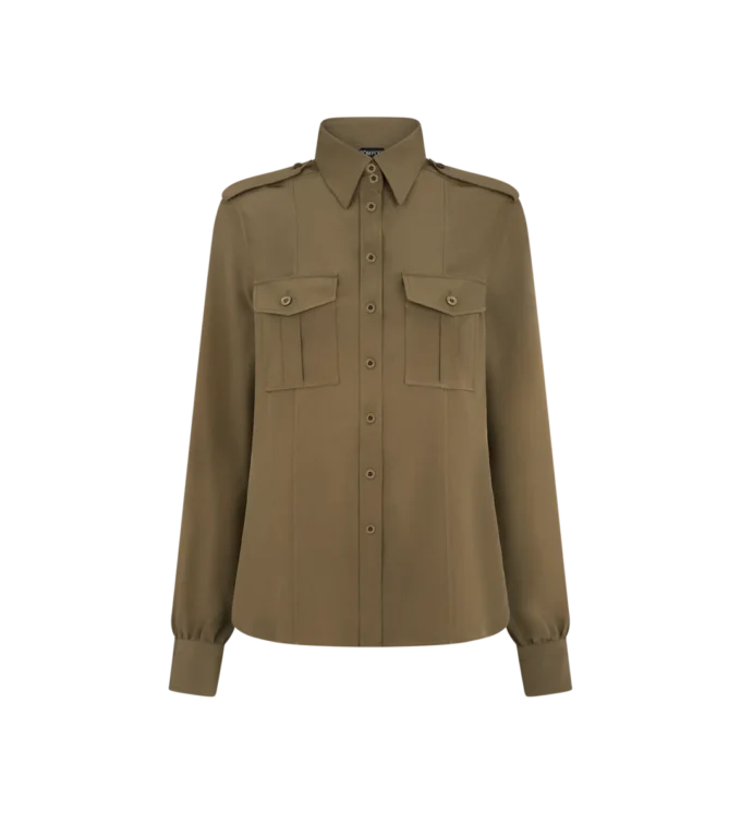 Military Shirt with Front Pockets