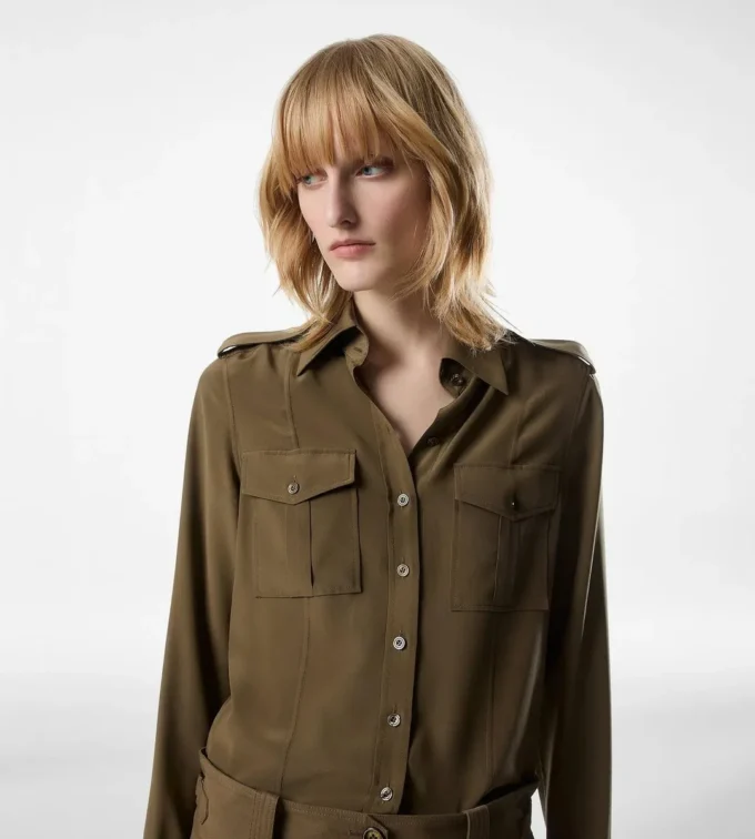 Military Shirt with Front Pockets