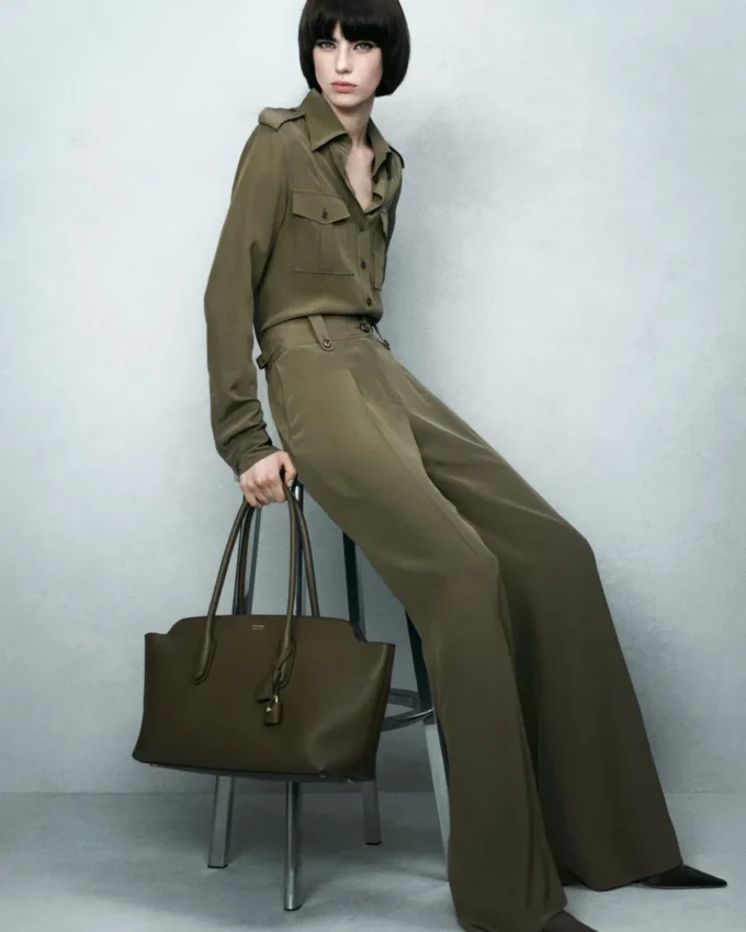 Natural Grain Leather Alexander Large Shoulder Bag