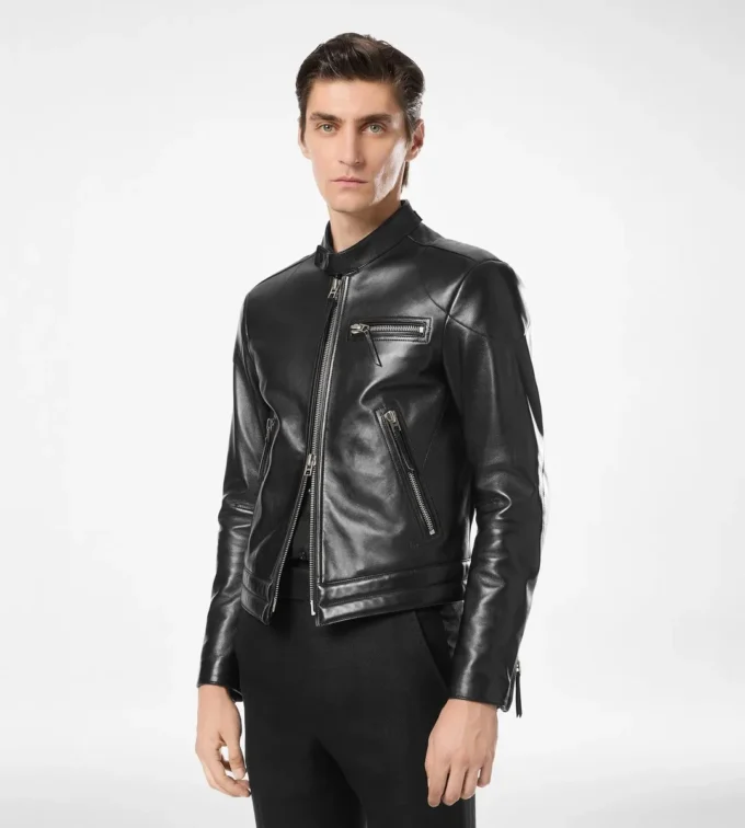 Nappa Grain Leather Biker