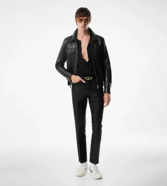 Nappa Grain Leather Collar Blouson