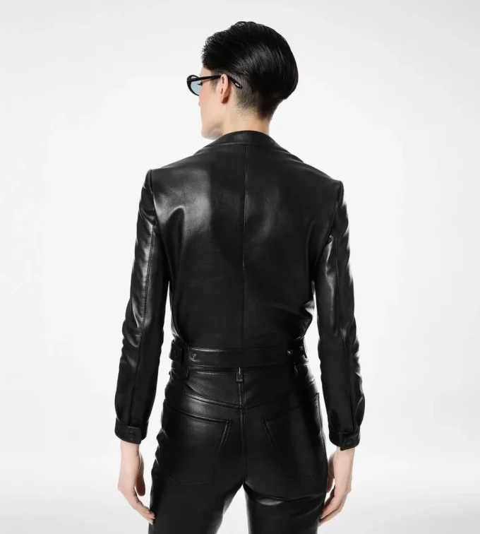 Nappa Leather Cardigan Jacket