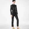 Nappa Leather Five-Pocket Pants with Tf Debossed Logo