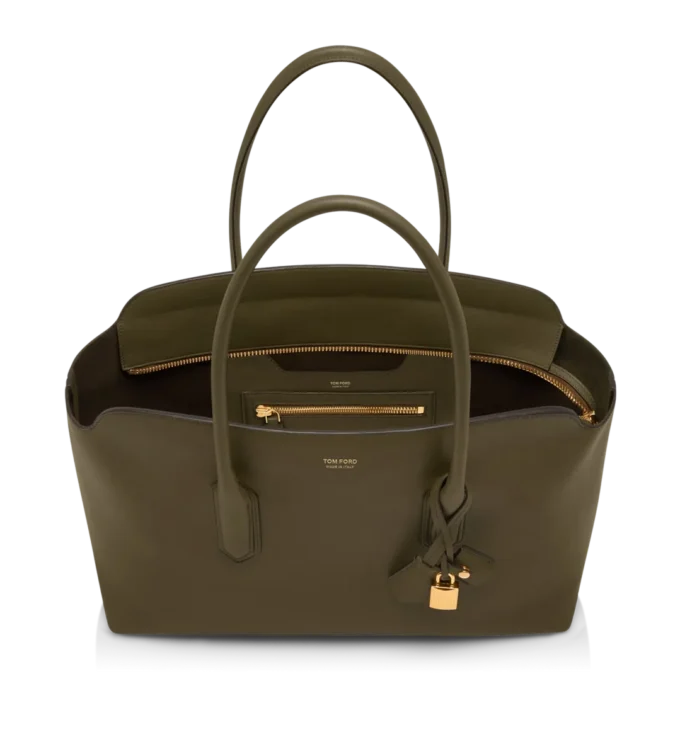 Natural Grain Leather Alexander Large Shoulder Bag