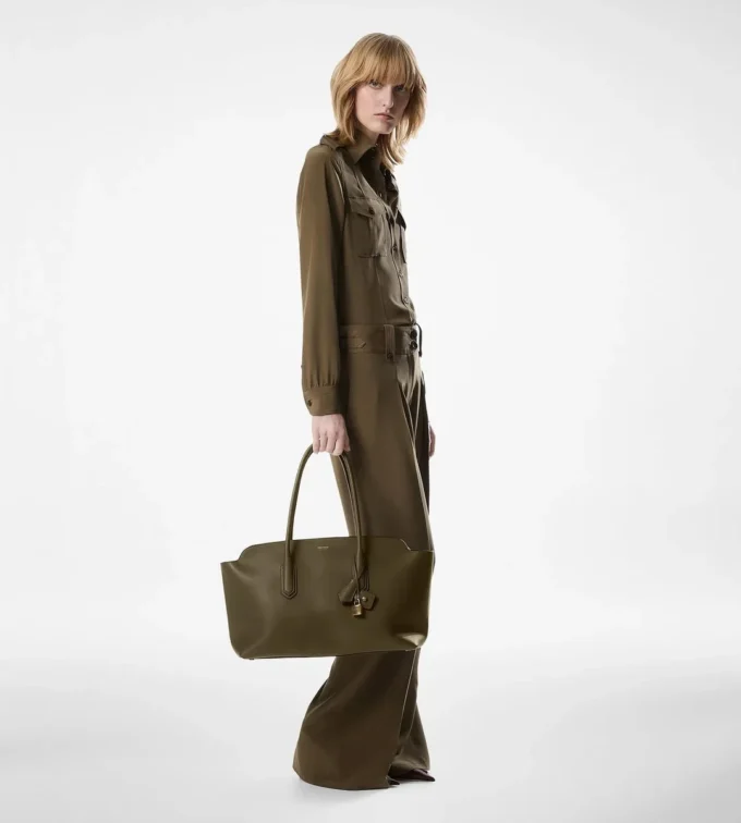 Natural Grain Leather Alexander Large Shoulder Bag