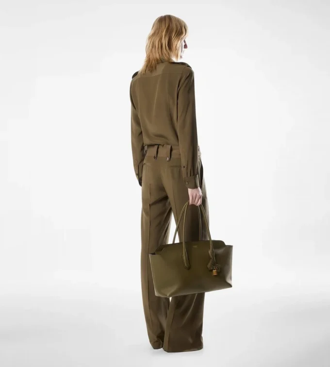 Natural Grain Leather Alexander Large Shoulder Bag