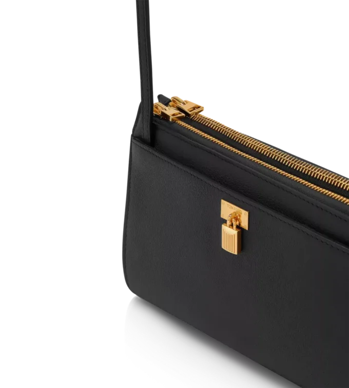 Natural Grain Leather Padlock Mini Bag on Strap