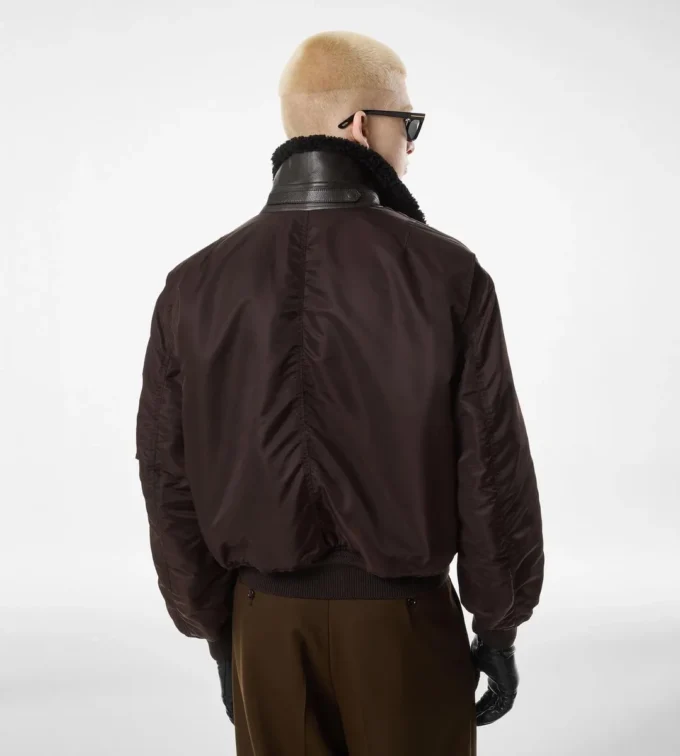 Nylon Shearling Collar Flight Bomber Nylon Shearling Collar Flight Bomber