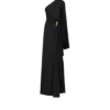 One Shoulder Evening Dress with Cape and Liza Hardware Detail One Shoulder Evening Dress with Cape and Liza Hardware Detail