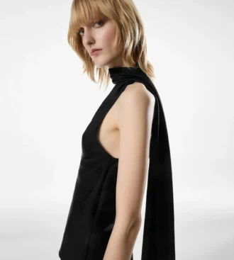 One Shoulder Top with Scarf Detail