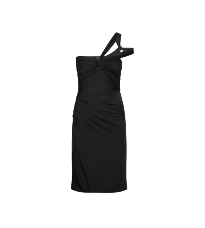 One Shoulder Twist Front Cocktail Dress One Shoulder Twist Front Cocktail Dress
