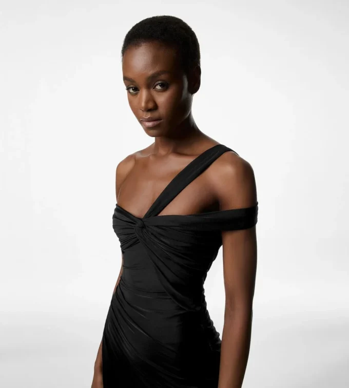 One Shoulder Twist Front Cocktail Dress One Shoulder Twist Front Cocktail Dress
