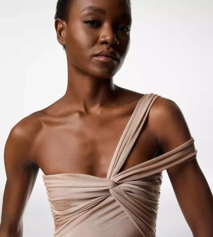 One Shoulder Twist Front Evening Dress One Shoulder Twist Front Evening Dress