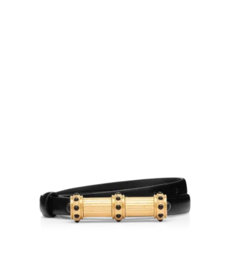 Palmellato-Effect Leather Cabochon Belt