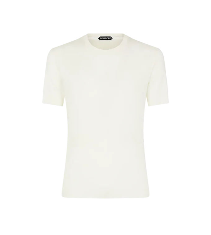Placed Rib Crew Neck T-Shirt