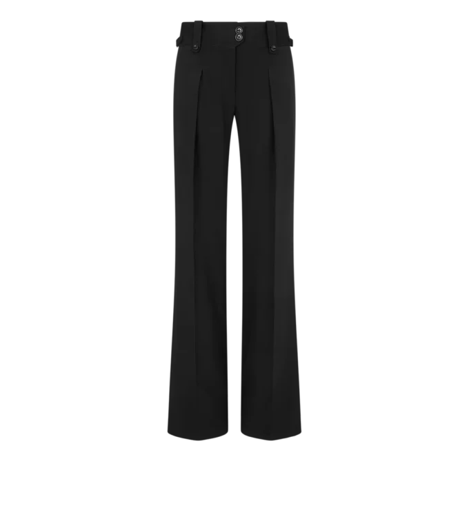 Pleated Wide Leg Silk Pants