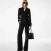 Pleated Wide Leg Silk Pants