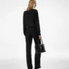 Pleated Wide Leg Silk Pants