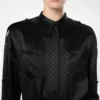 Polka Dot Jacquard Long Belted Military Dress Polka Dot Jacquard Long Belted Military Dress