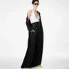 Polka Dot Jacquard Long Belted Military Dress Polka Dot Jacquard Long Belted Military Dress