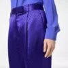 Polka Dot Jacquard Pleated Straight Pants
