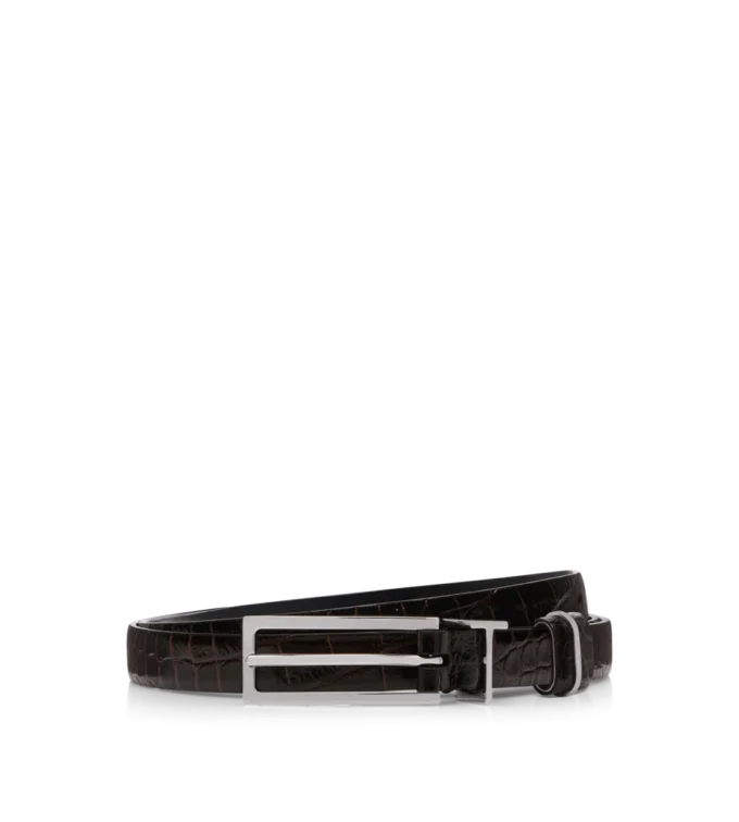 Printed Croc Metal T Loop Belt Printed Croc Metal T Loop Belt