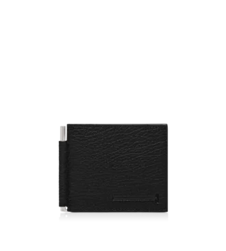 Printed Deer Leather Elongated T Line Money Clip Wallet