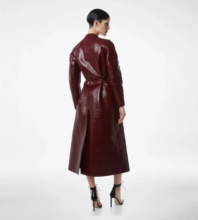 Printed Leather and Washed Duchesse Biker Coat Printed Leather and Washed Duchesse Biker Coat