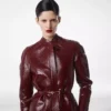 Printed Leather and Washed Duchesse Biker Coat Printed Leather and Washed Duchesse Biker Coat