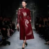 Printed Leather and Washed Duchesse Biker Coat Printed Leather and Washed Duchesse Biker Coat