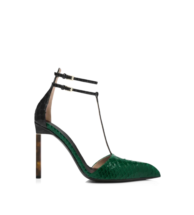 Printed Python T Strap Pump Printed Python T Strap Pump