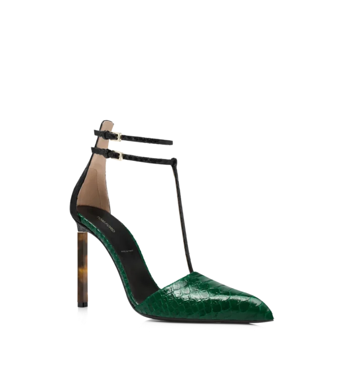Printed Python T Strap Pump Printed Python T Strap Pump