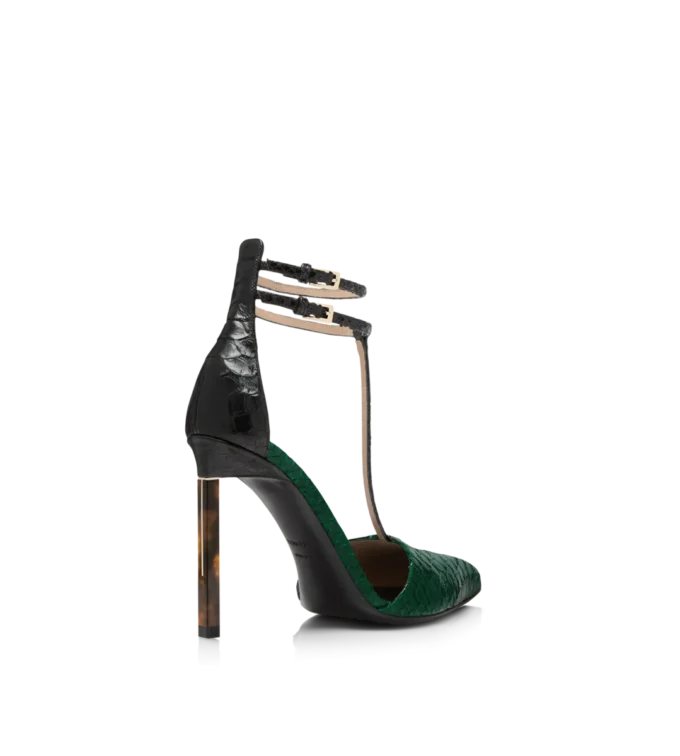 Printed Python T Strap Pump Printed Python T Strap Pump