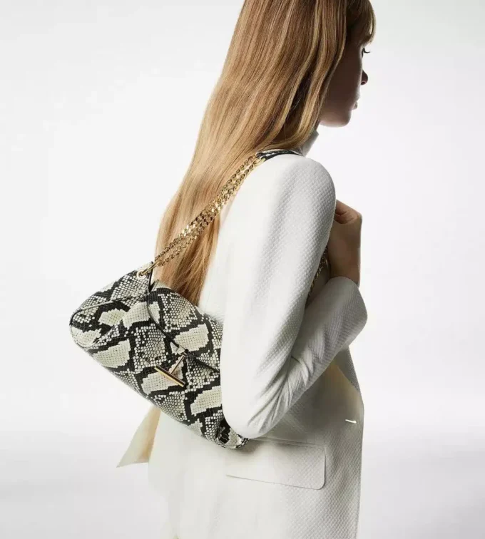 Printed Python Tara Chain Shoulder Bag Printed Python Tara Chain Shoulder Bag
