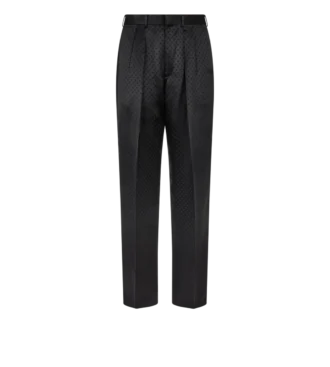 Satin Polka Dot Jacquard Double Pleat Pant