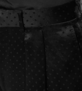 Satin Polka Dot Jacquard Double Pleat Pant