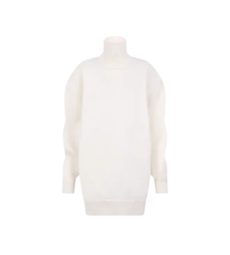Sculptural Merino Blend Oversized Turtleneck Sweater Dress