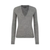 Seamless Cashmere Silk Knit V-Neck Top