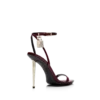 Semi Shiny Printed Python Padlock Pointy Naked Sandal